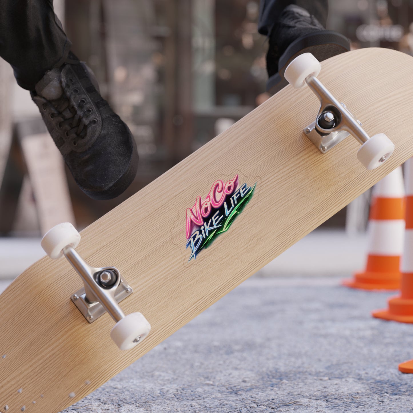 Neon NoCo Bikelife Die Cut transparent Sticker — Northern Colorado Neon BikeLife Logo Die Cut Sticker, part of the NoCo BikeLife exclusive collection