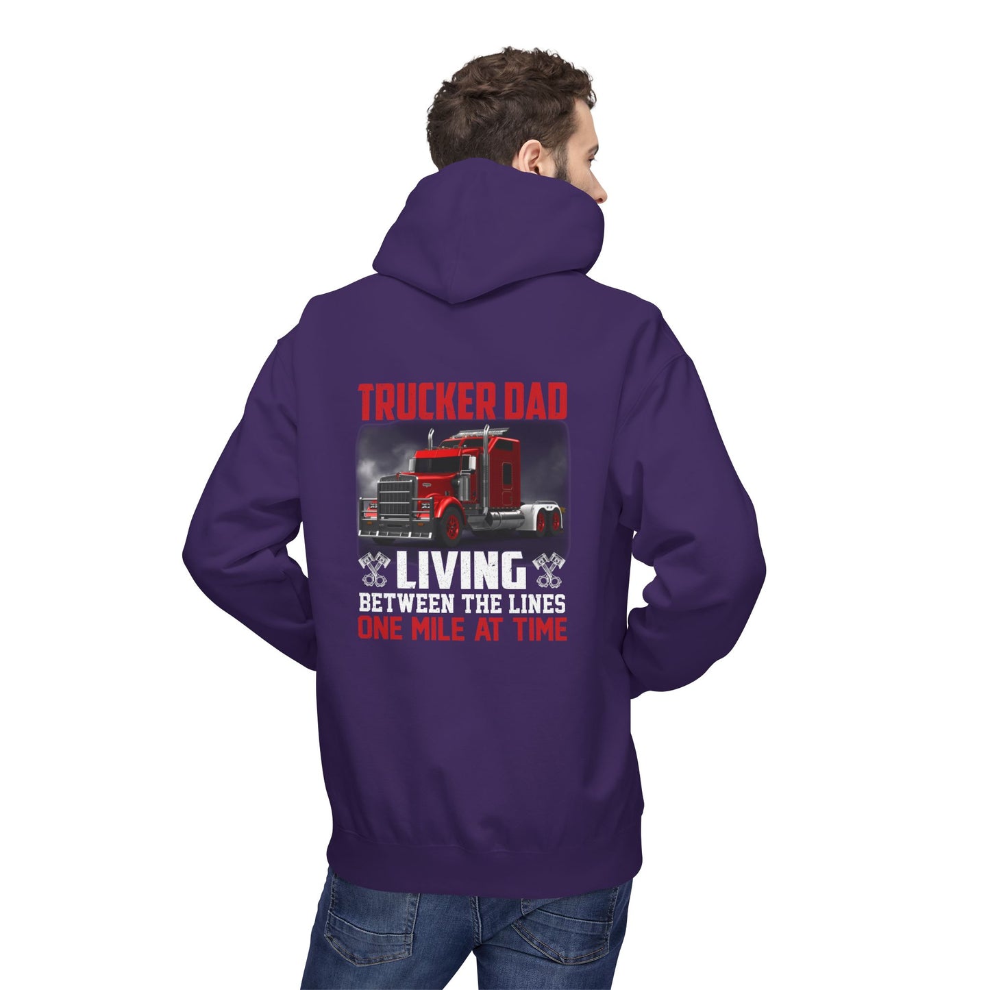 One Mile at a Time Trucker Dad Hoodie — Semi-Truck Pullover for Trucking Fathers