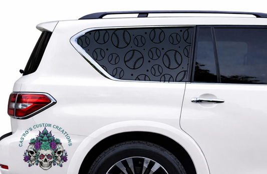 Baseball Full Coverage Window Vinyl Decal - Custom Car, Truck SUV Decal