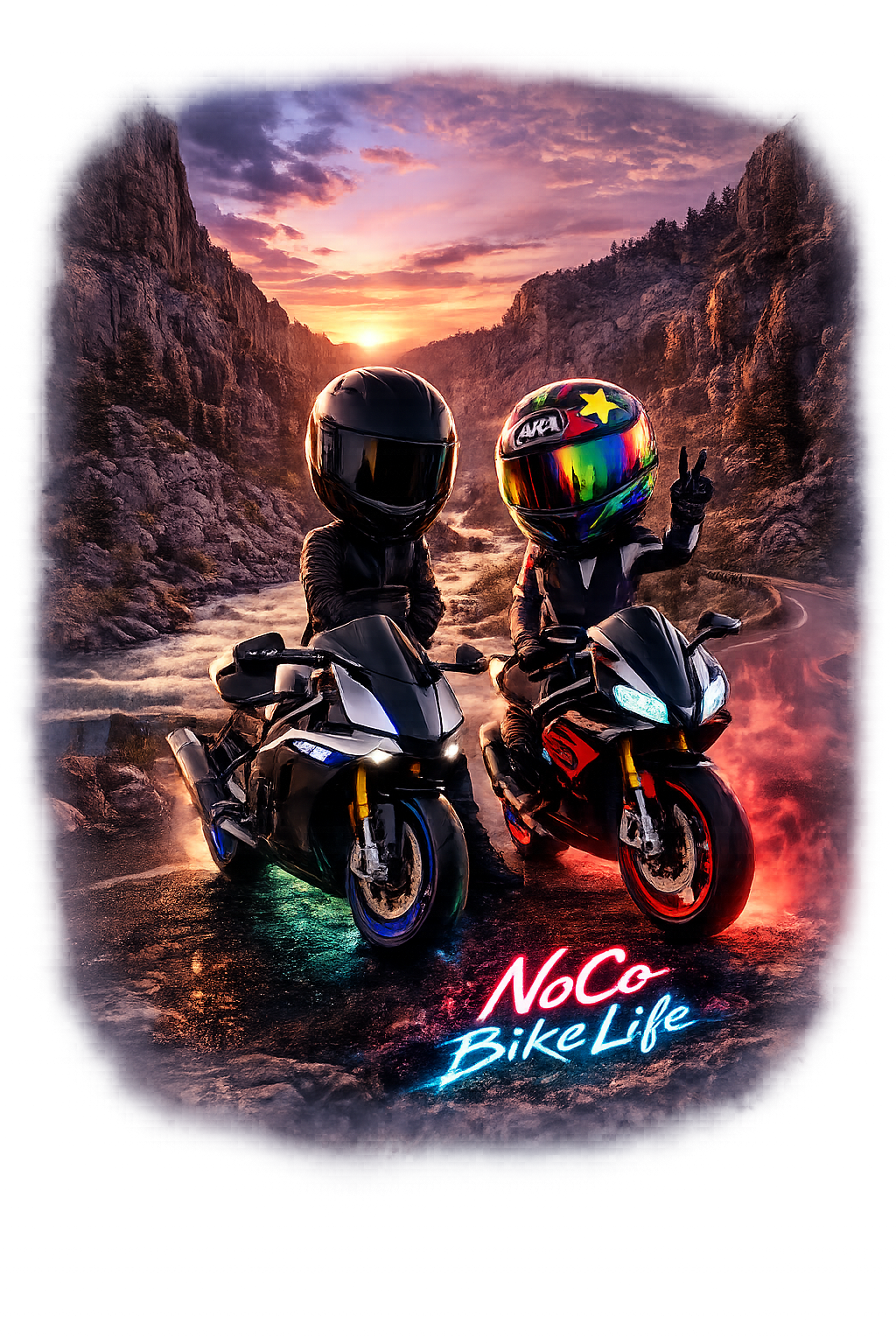 NoCo BikeLife Big Helmet Personalized Hoodie – Poudre Canyon Edition