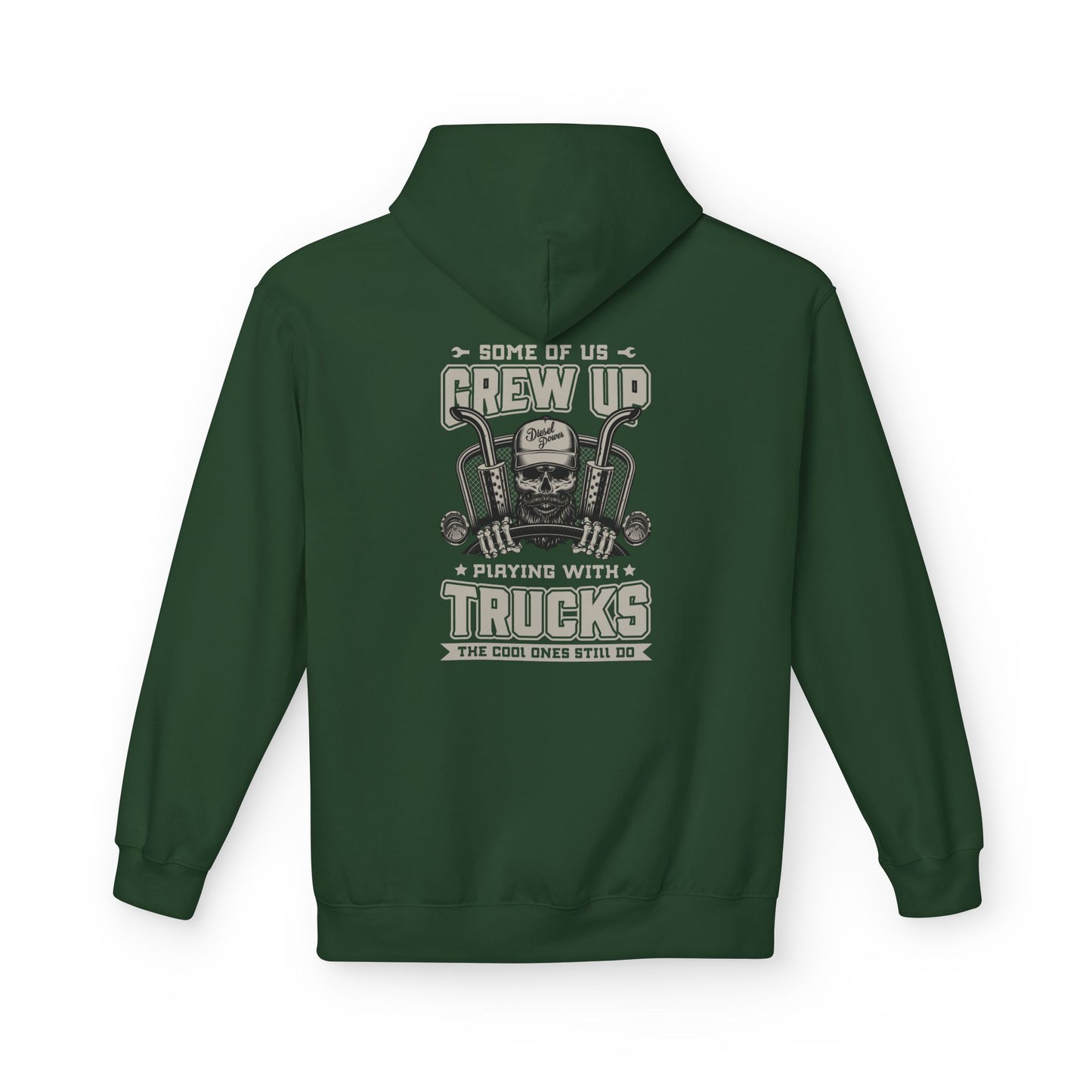Truck Mechanic Hoodie — "Some of Us Grew Up Playing with Trucks" Vintage Workwear