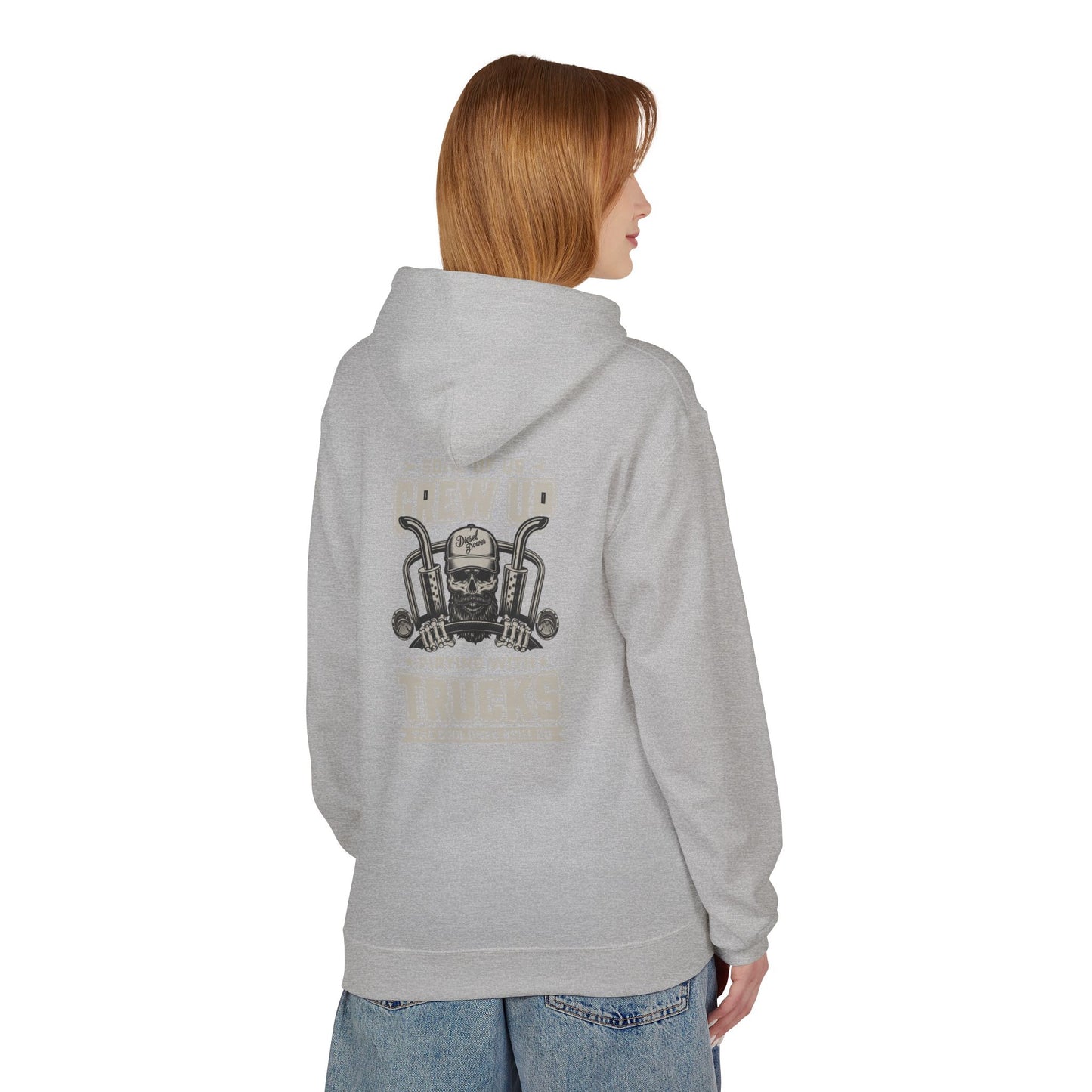 Truck Mechanic Hoodie — "Some of Us Grew Up Playing with Trucks" Vintage Workwear