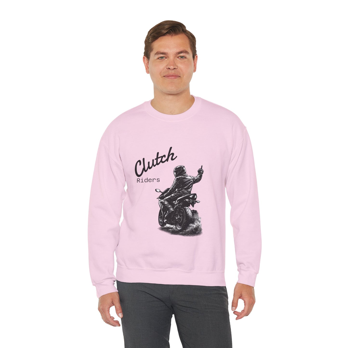 Clutch Riders Motorcycle Crewneck Sweatshirt "Front"