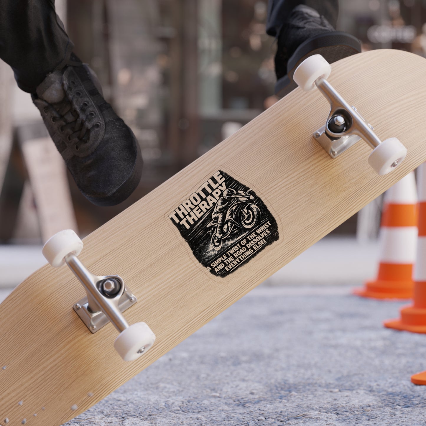 Throttle Therapy Motorcycle Sticker — Die-Cut Transparent Outdoor Decal