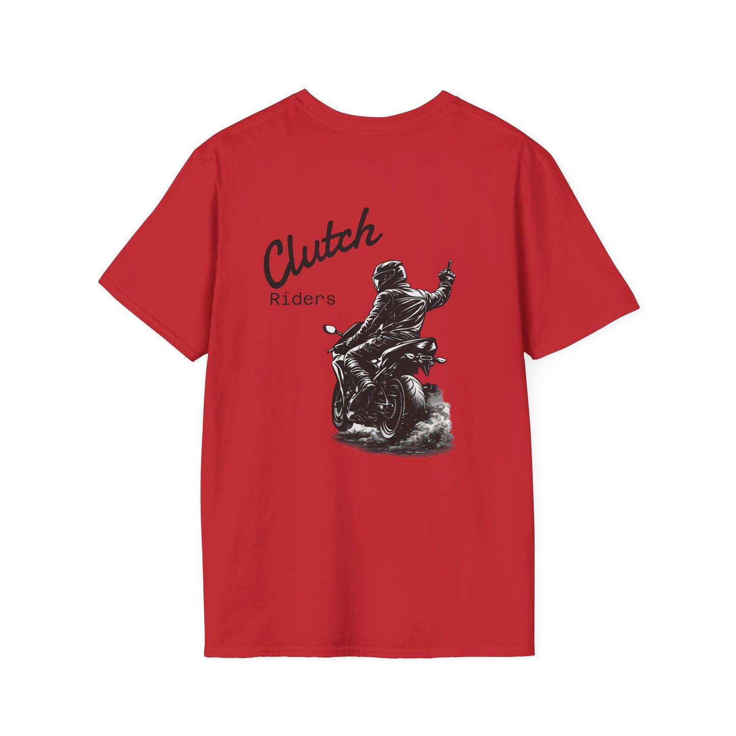 Motorcycle T-Shirt — “Clutch Riders” Back Graphic Biker Tee
