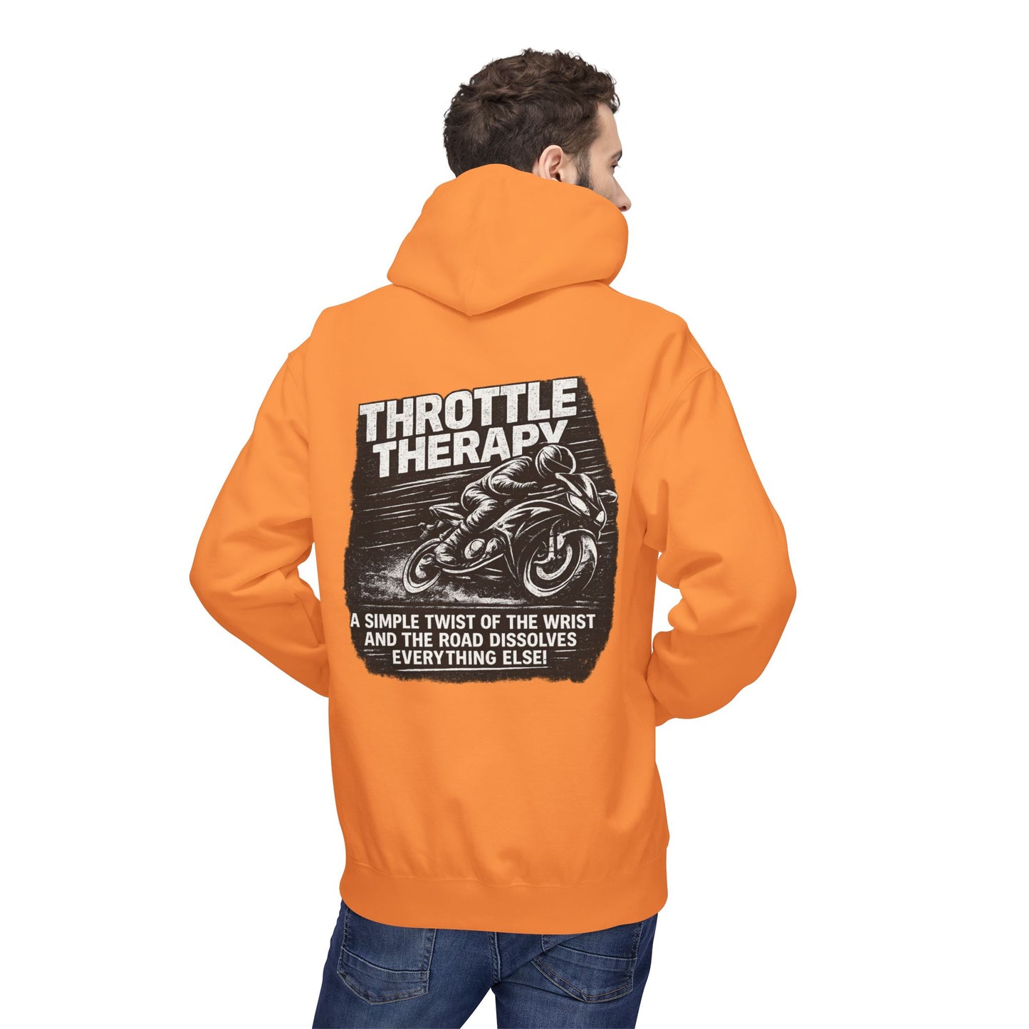 Throttle Therapy Hoodie — Motorcycle Rider Pullover with "A Simple Twist of the Wrist" Design