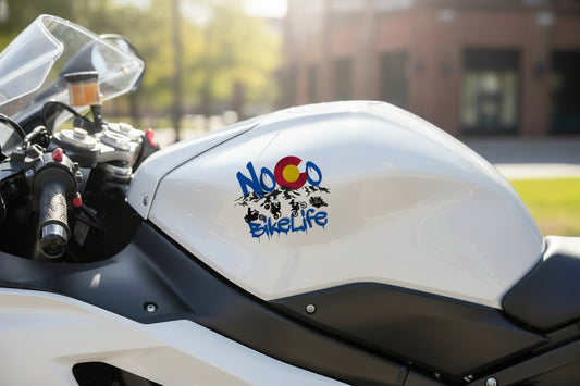 NoCo Bikelife Die Cut transparent Sticker —  Northern Colorado BikeLife Logo  Die Cut Sticker, part of the NoCo BikeLife exclusive collection