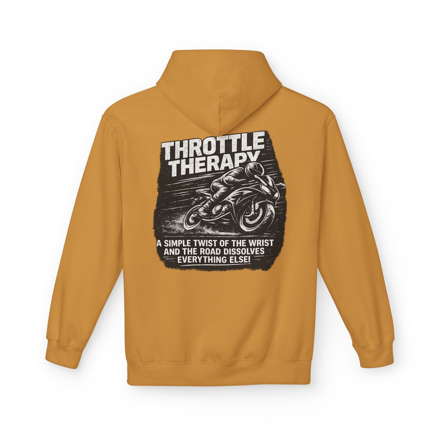 Throttle Therapy Hoodie — Motorcycle Rider Pullover with "A Simple Twist of the Wrist" Design