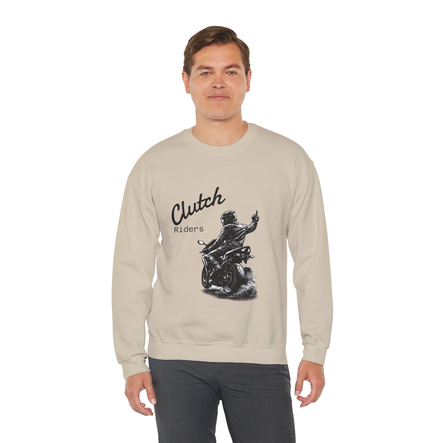 Clutch Riders Motorcycle Crewneck Sweatshirt "Front"