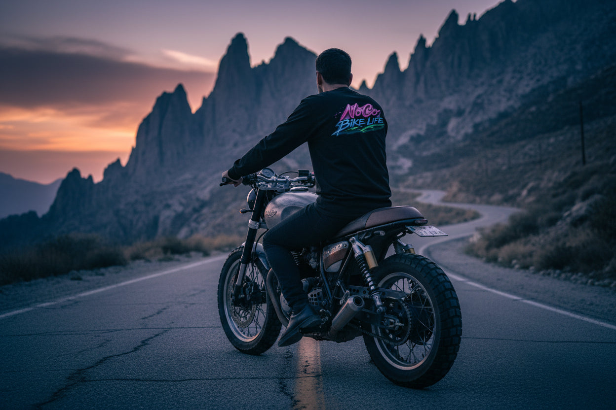 NoCo BikeLife Neon Long Sleeve Tee — Retro NoCo BikeLife Long Sleeve T-Shirt