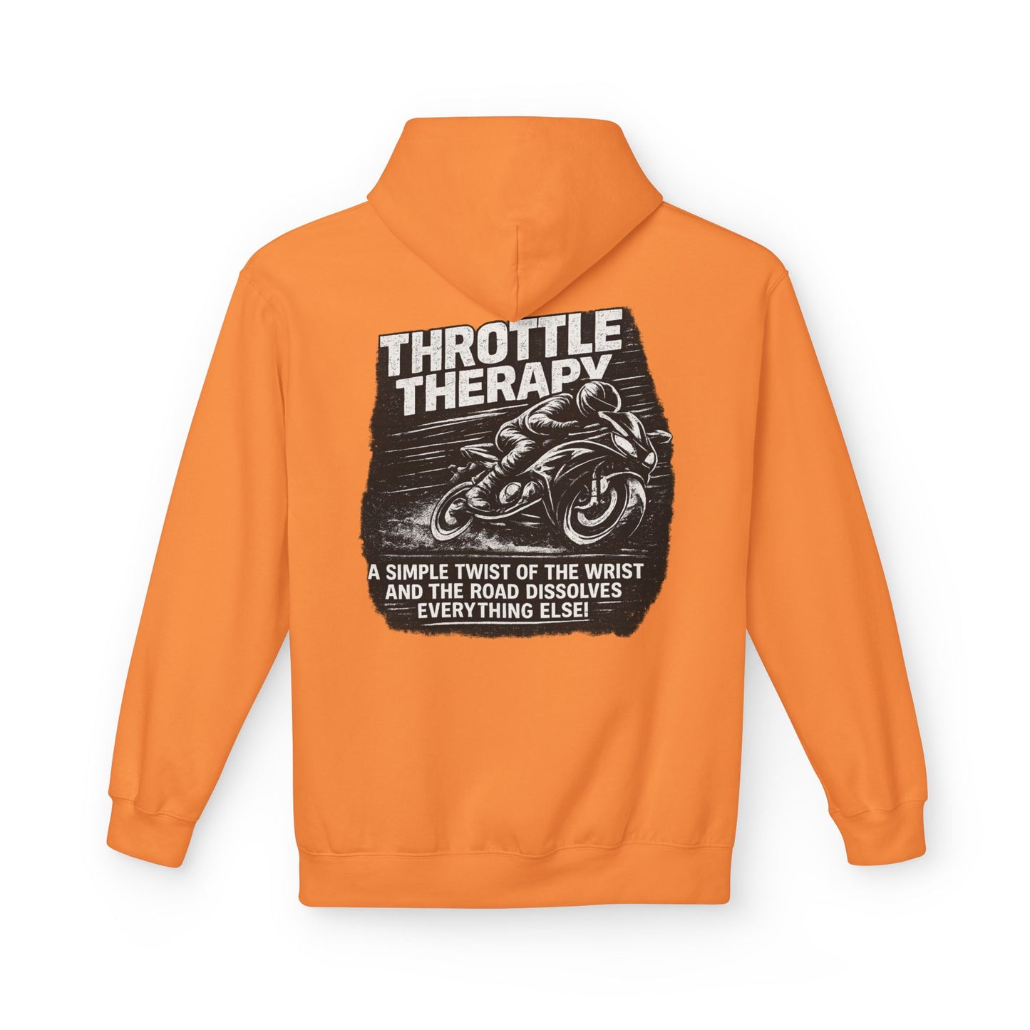 Throttle Therapy Hoodie — Motorcycle Rider Pullover with "A Simple Twist of the Wrist" Design