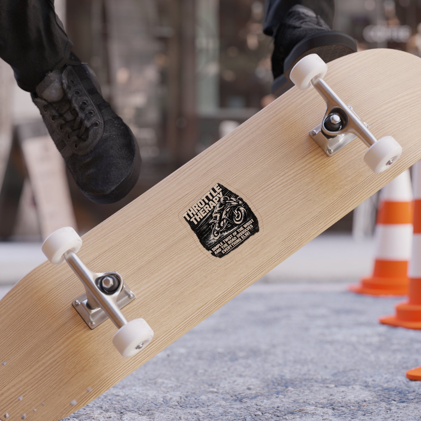 Throttle Therapy Motorcycle Sticker — Die-Cut Transparent Outdoor Decal