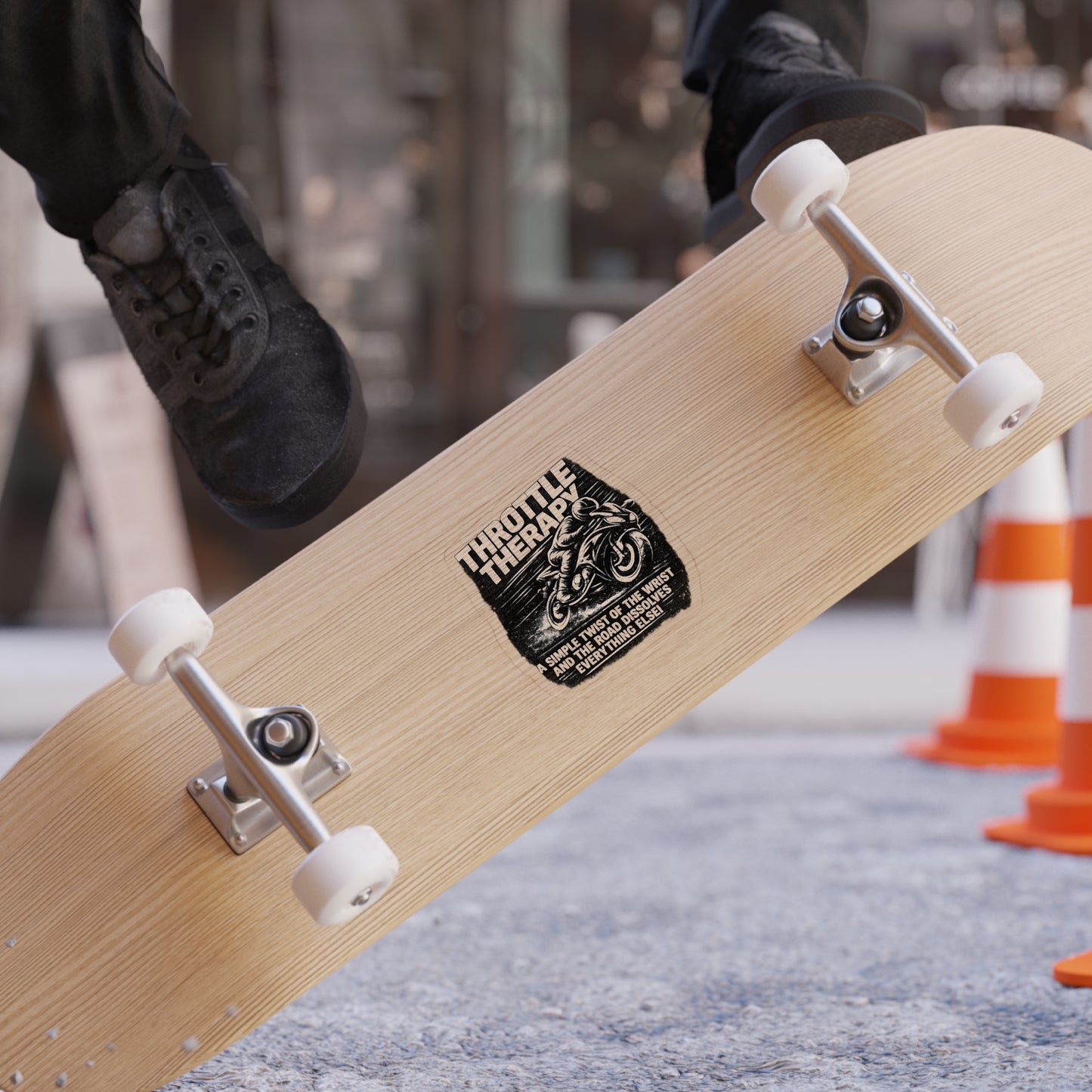 Throttle Therapy Motorcycle Sticker — Die-Cut Transparent Outdoor Decal