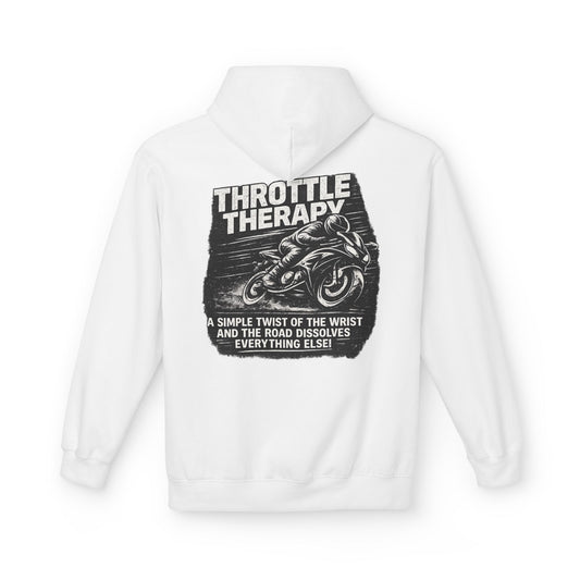 Throttle Therapy Hoodie — Motorcycle Rider Pullover with "A Simple Twist of the Wrist" Design