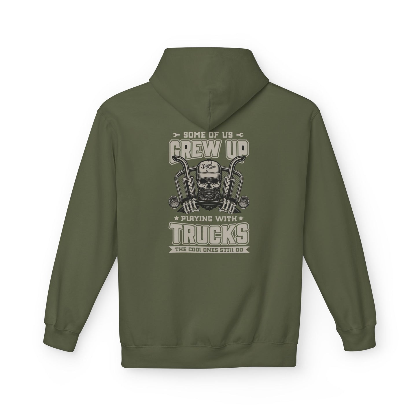 Truck Mechanic Hoodie — "Some of Us Grew Up Playing with Trucks" Vintage Workwear