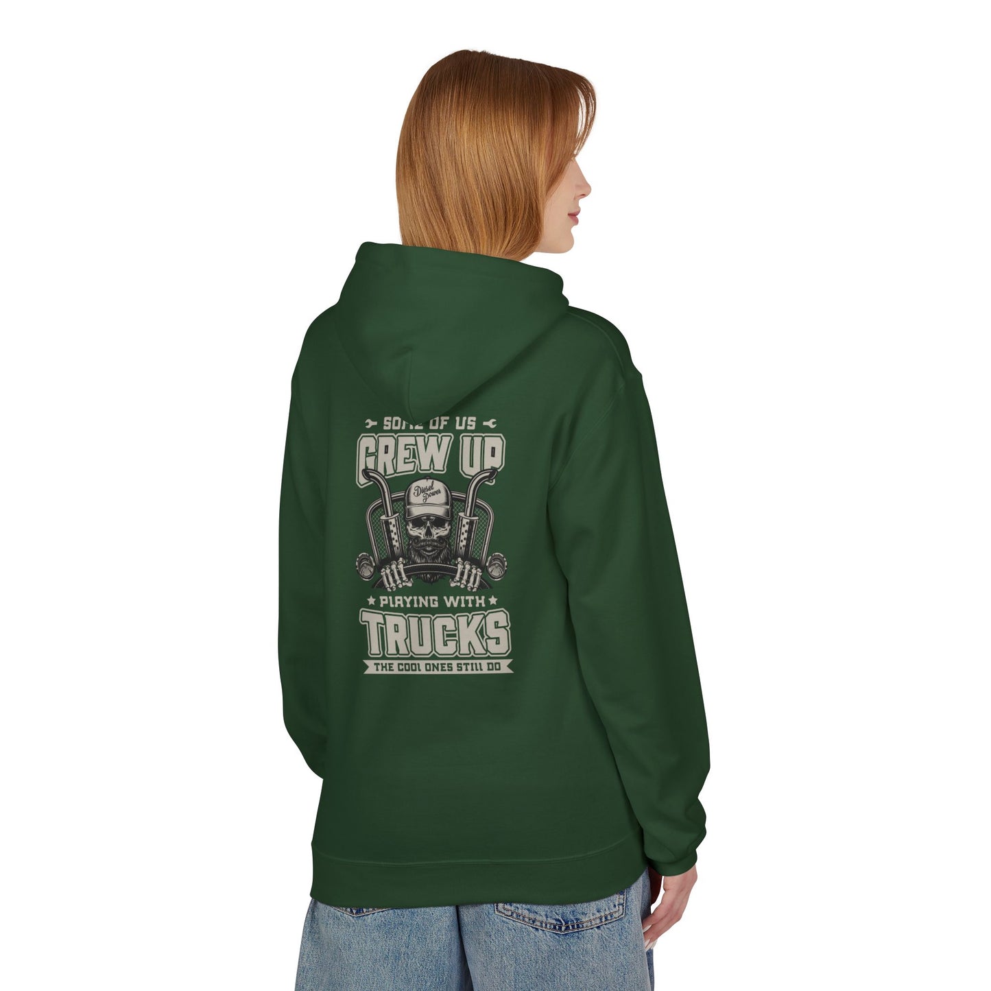 Truck Mechanic Hoodie — "Some of Us Grew Up Playing with Trucks" Vintage Workwear