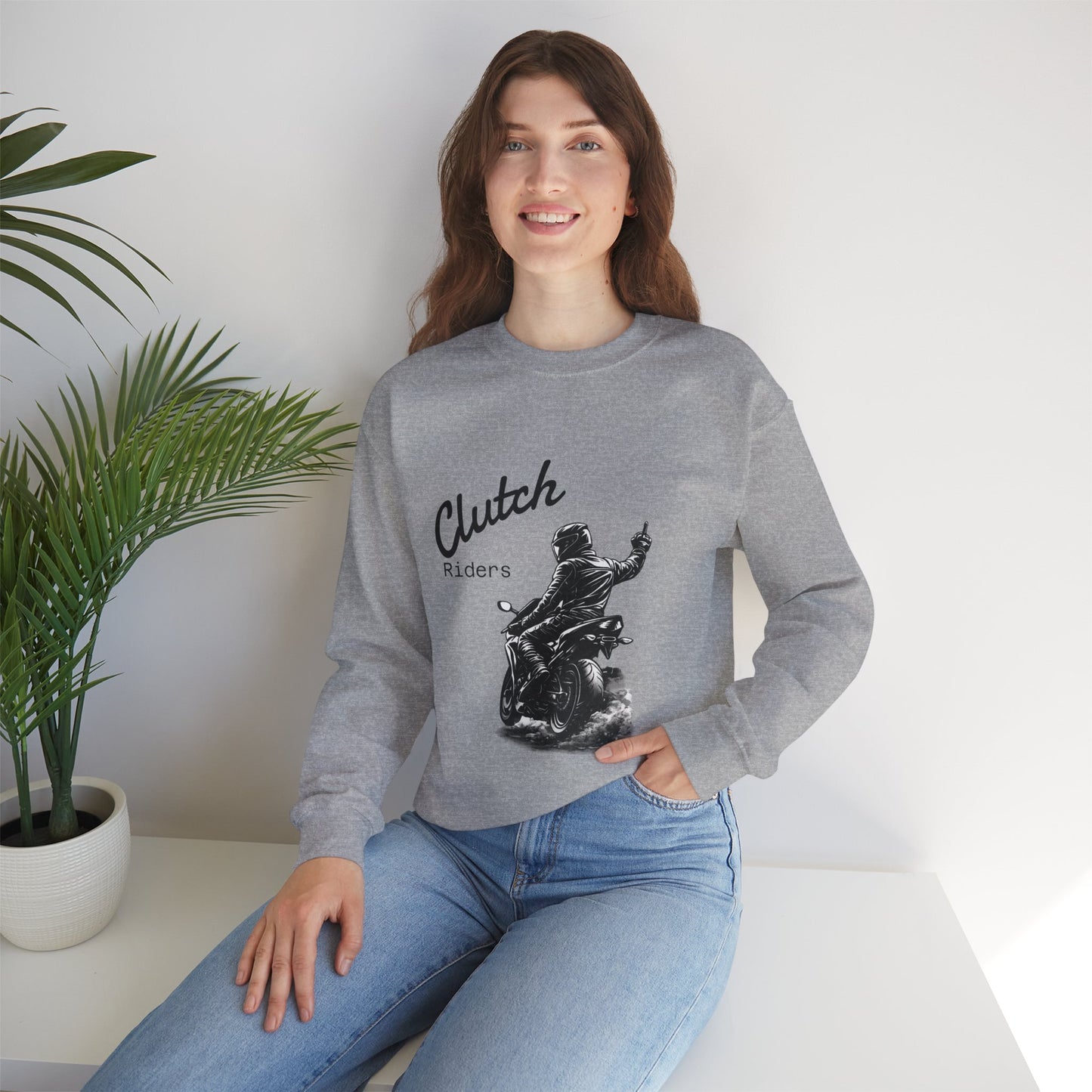 Clutch Riders Motorcycle Crewneck Sweatshirt "Front"