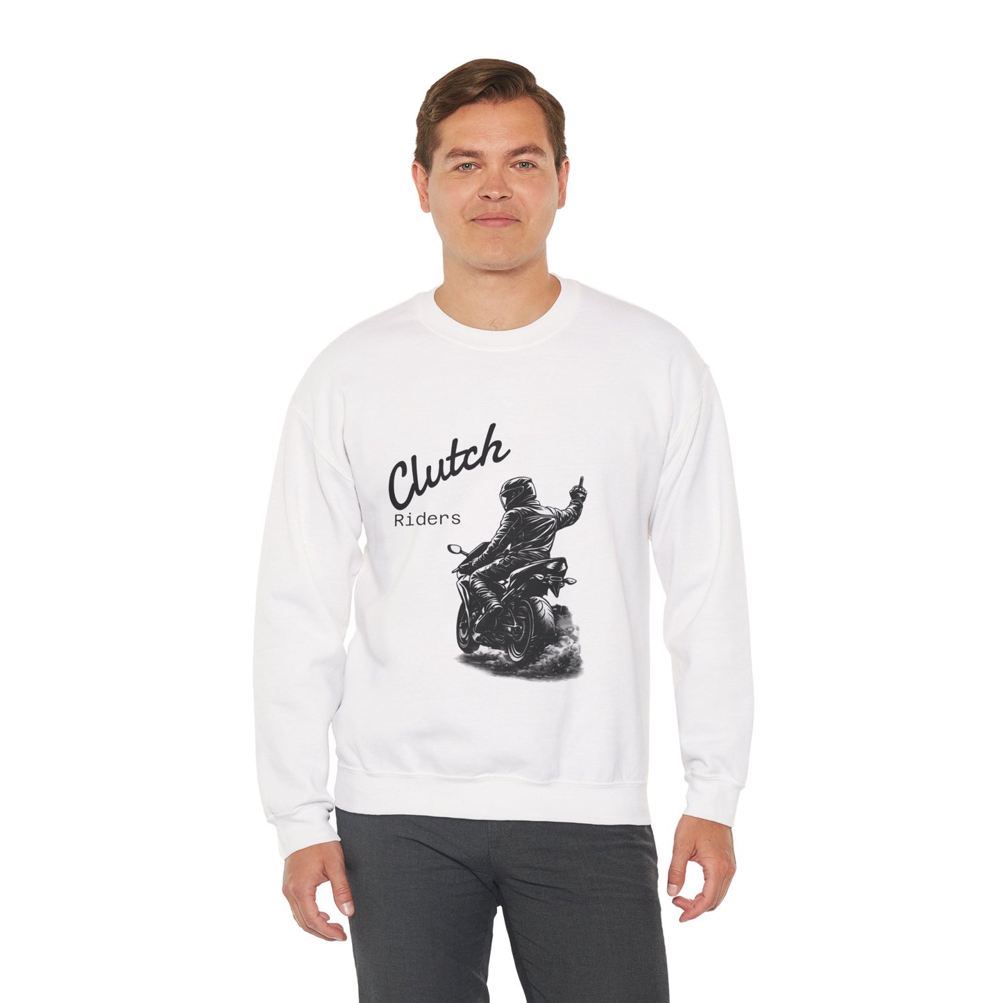 Clutch Riders Motorcycle Crewneck Sweatshirt "Front"