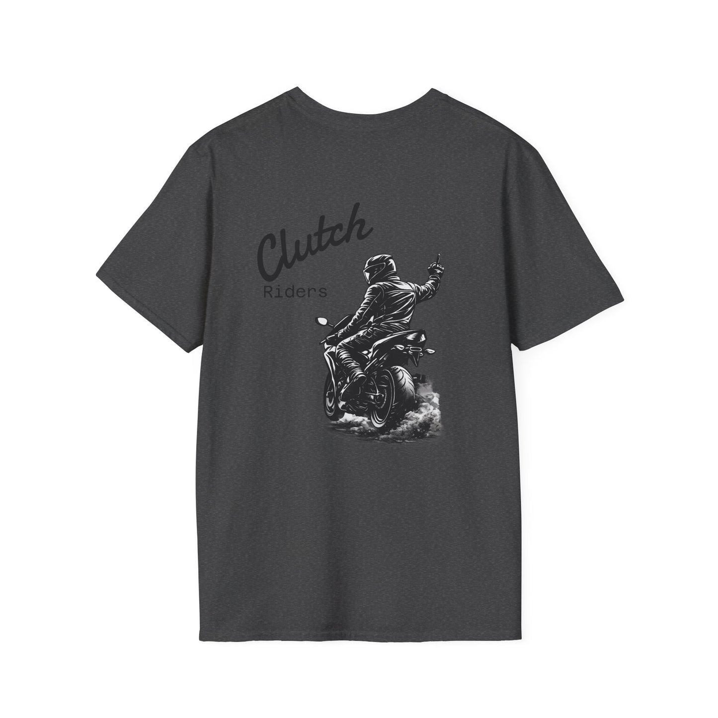 Motorcycle T-Shirt — “Clutch Riders” Back Graphic Biker Tee