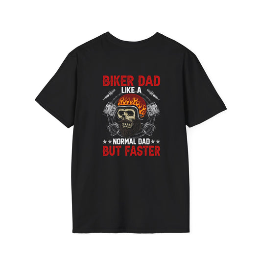 Biker Dad But Faster T-Shirt — Vintage Motorcycle Helmet Tee for Fathers