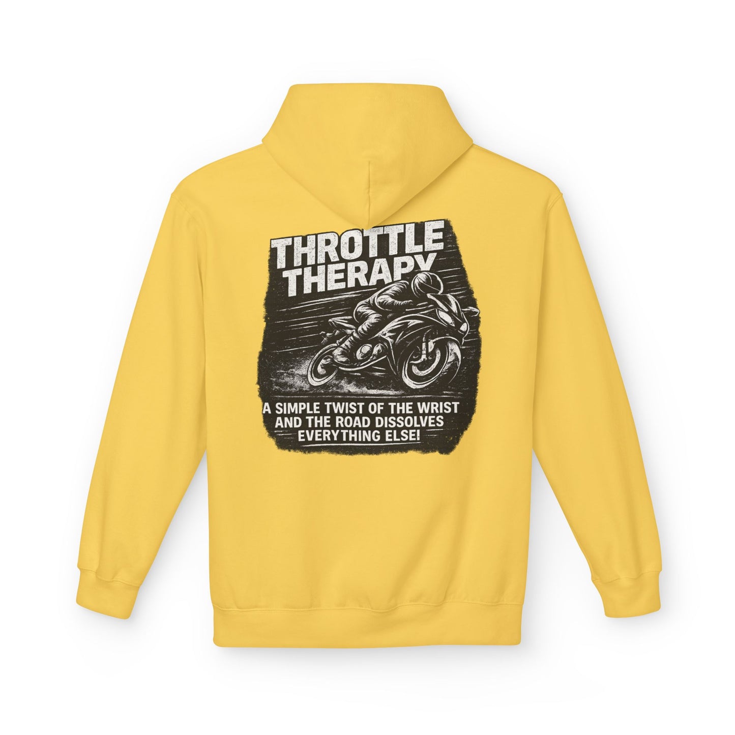 Throttle Therapy Hoodie — Motorcycle Rider Pullover with "A Simple Twist of the Wrist" Design