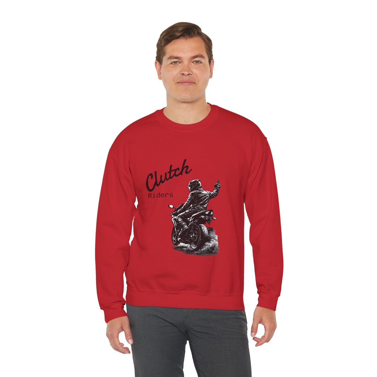 Clutch Riders Motorcycle Crewneck Sweatshirt "Front"