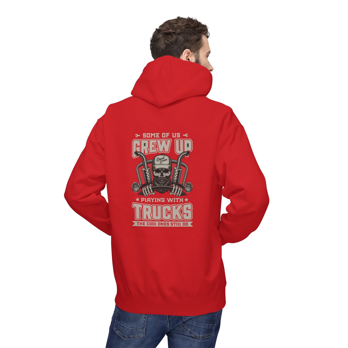 Truck Mechanic Hoodie — "Some of Us Grew Up Playing with Trucks" Vintage Workwear