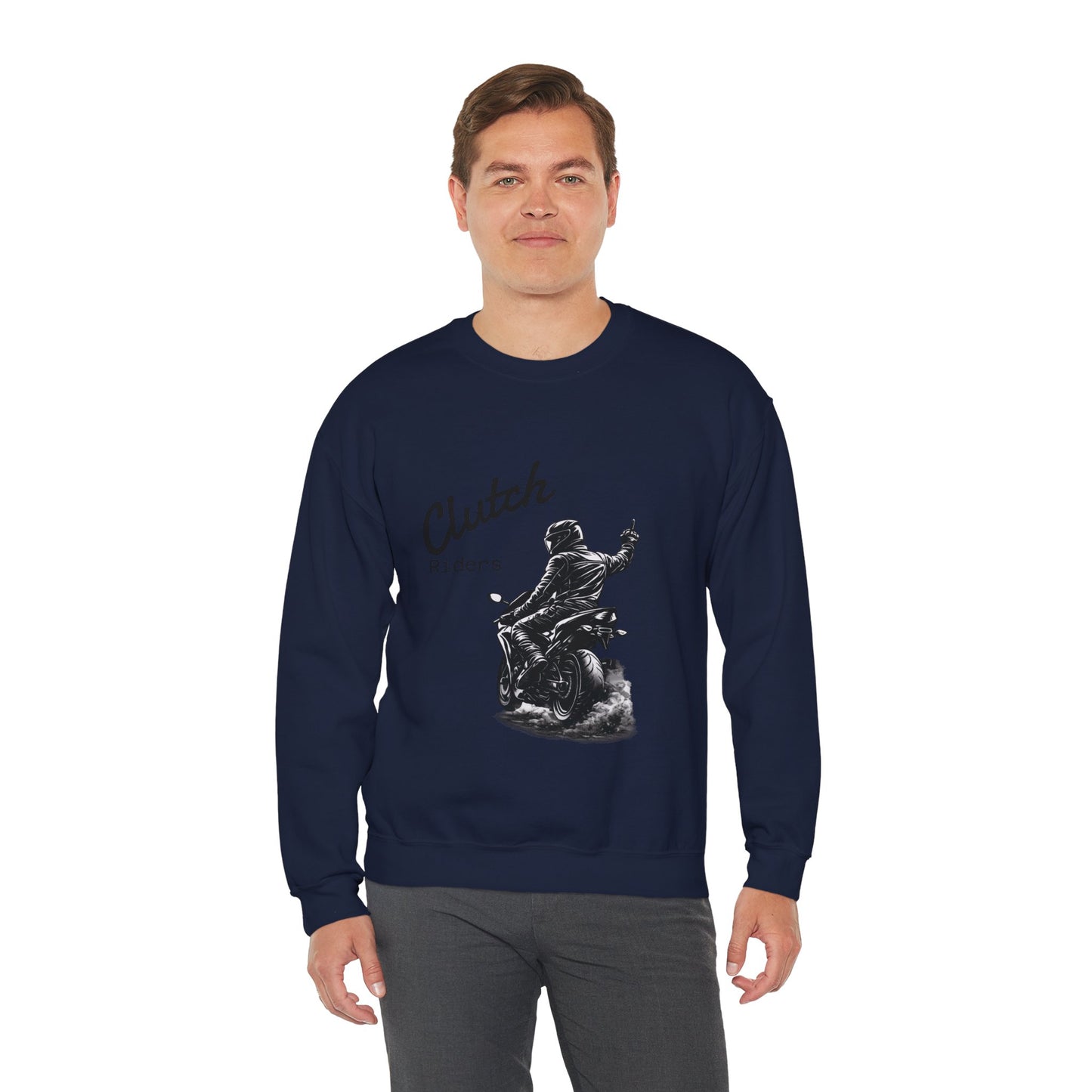 Clutch Riders Motorcycle Crewneck Sweatshirt "Front"