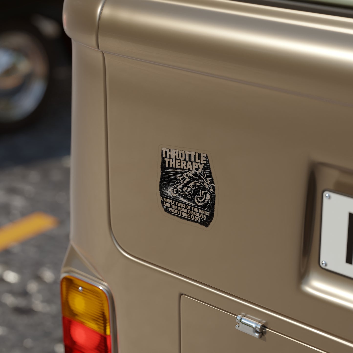 Throttle Therapy Motorcycle Sticker — Die-Cut Transparent Outdoor Decal