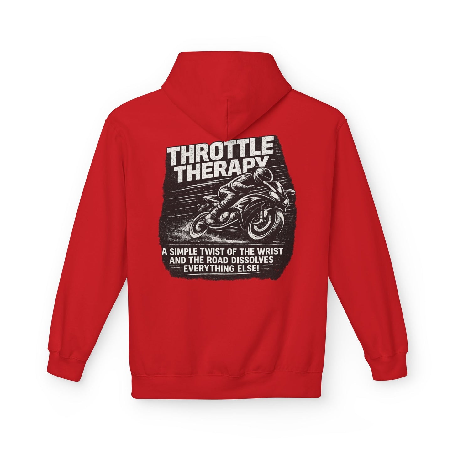 Throttle Therapy Hoodie — Motorcycle Rider Pullover with "A Simple Twist of the Wrist" Design