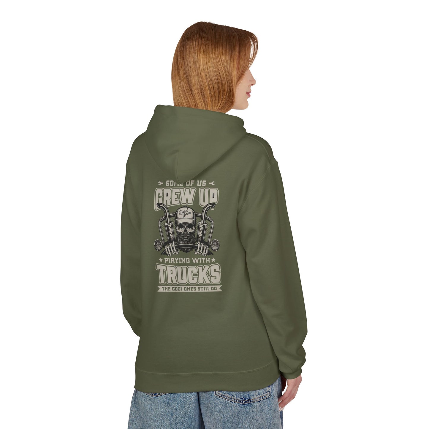 Truck Mechanic Hoodie — "Some of Us Grew Up Playing with Trucks" Vintage Workwear