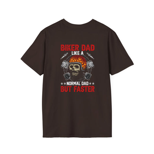 Biker Dad But Faster T-Shirt — Vintage Motorcycle Helmet Tee for Fathers