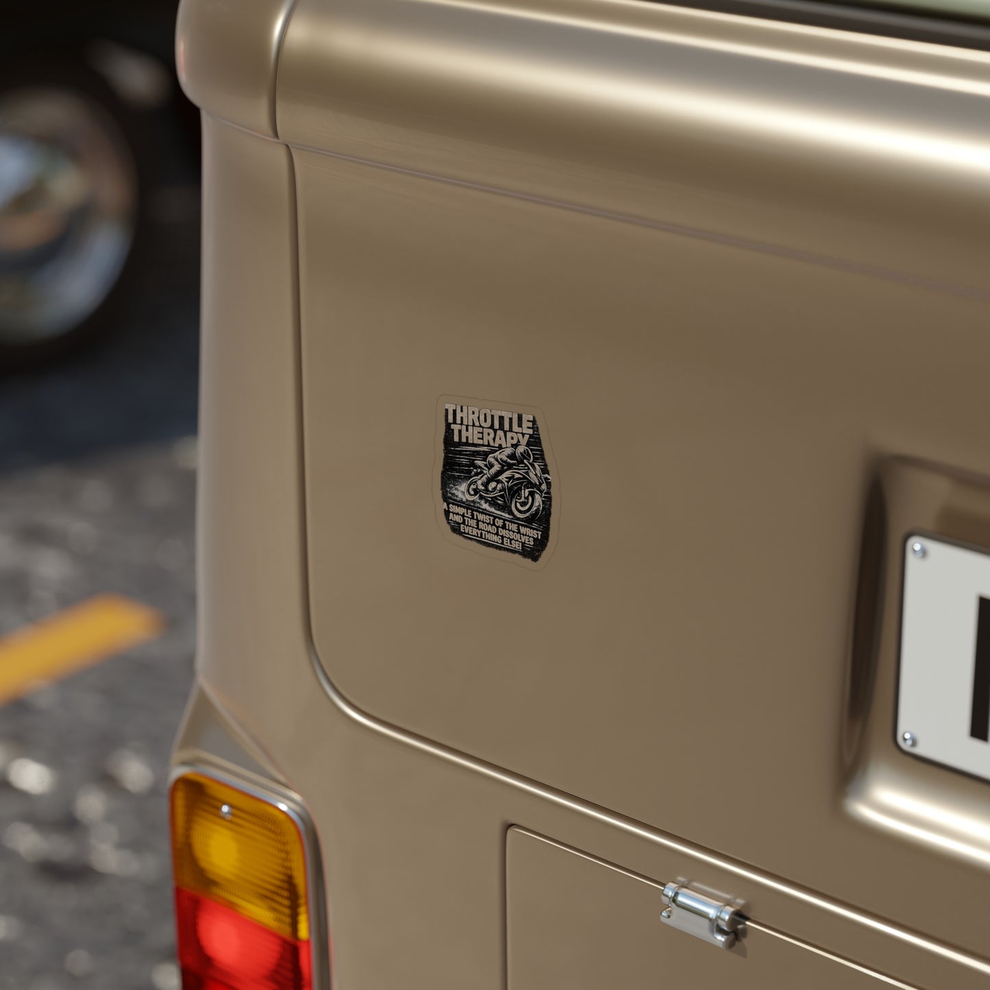 Throttle Therapy Motorcycle Sticker — Die-Cut Transparent Outdoor Decal