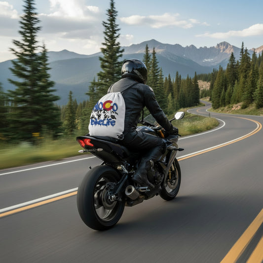 NoCo BikeLife Drawstring Bag — Part of the NoCo BikeLife exc;usive collection!
