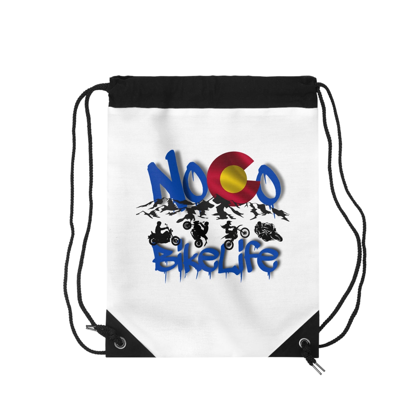 NoCo BikeLife Drawstring Bag — Part of the NoCo BikeLife exc;usive collection!