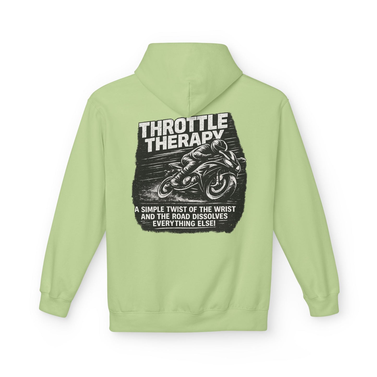 Throttle Therapy Hoodie — Motorcycle Rider Pullover with "A Simple Twist of the Wrist" Design