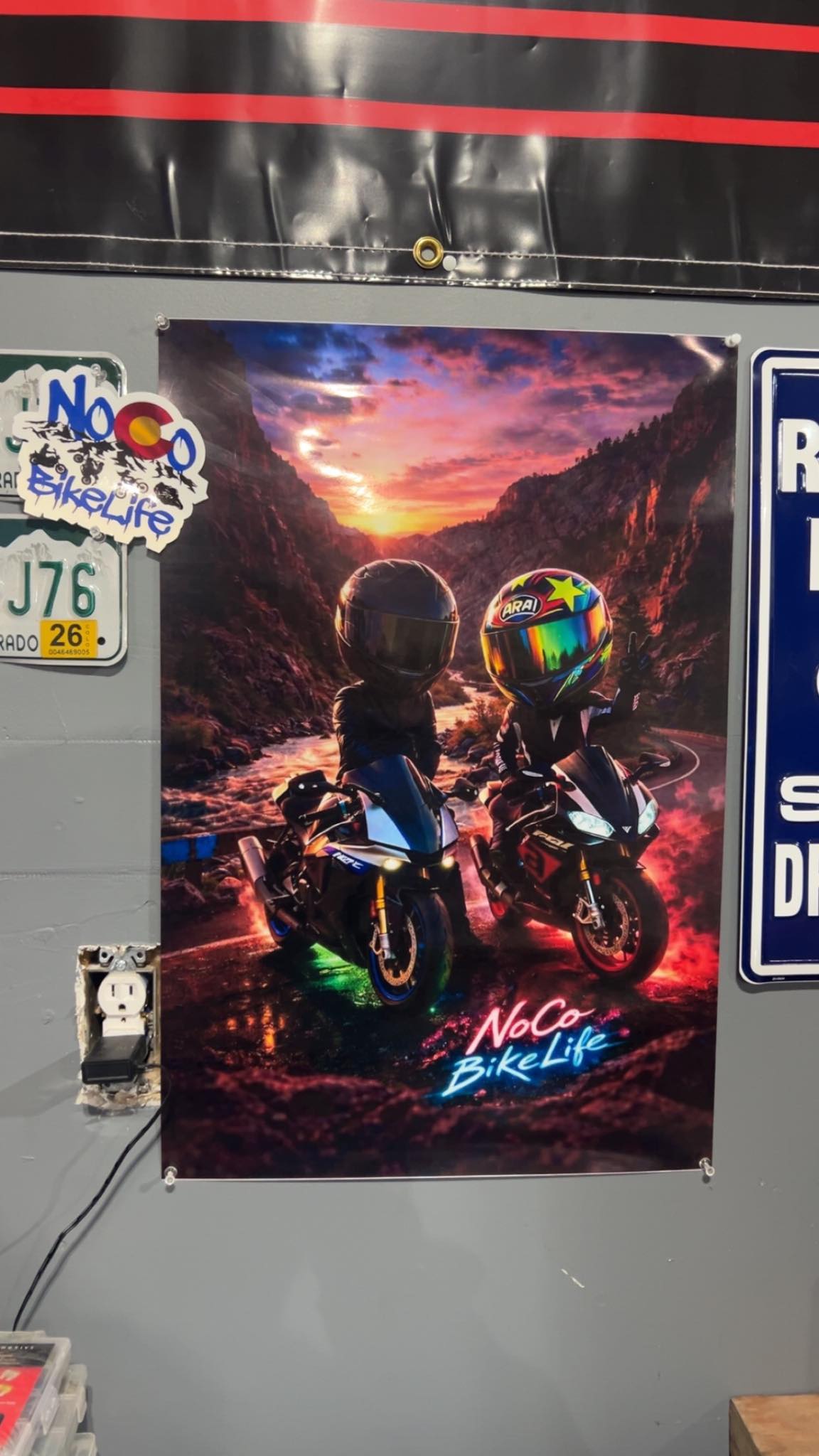 NoCo BikeLife Big Helmet Poster — Your Motorcycle Turned Into Wall Art