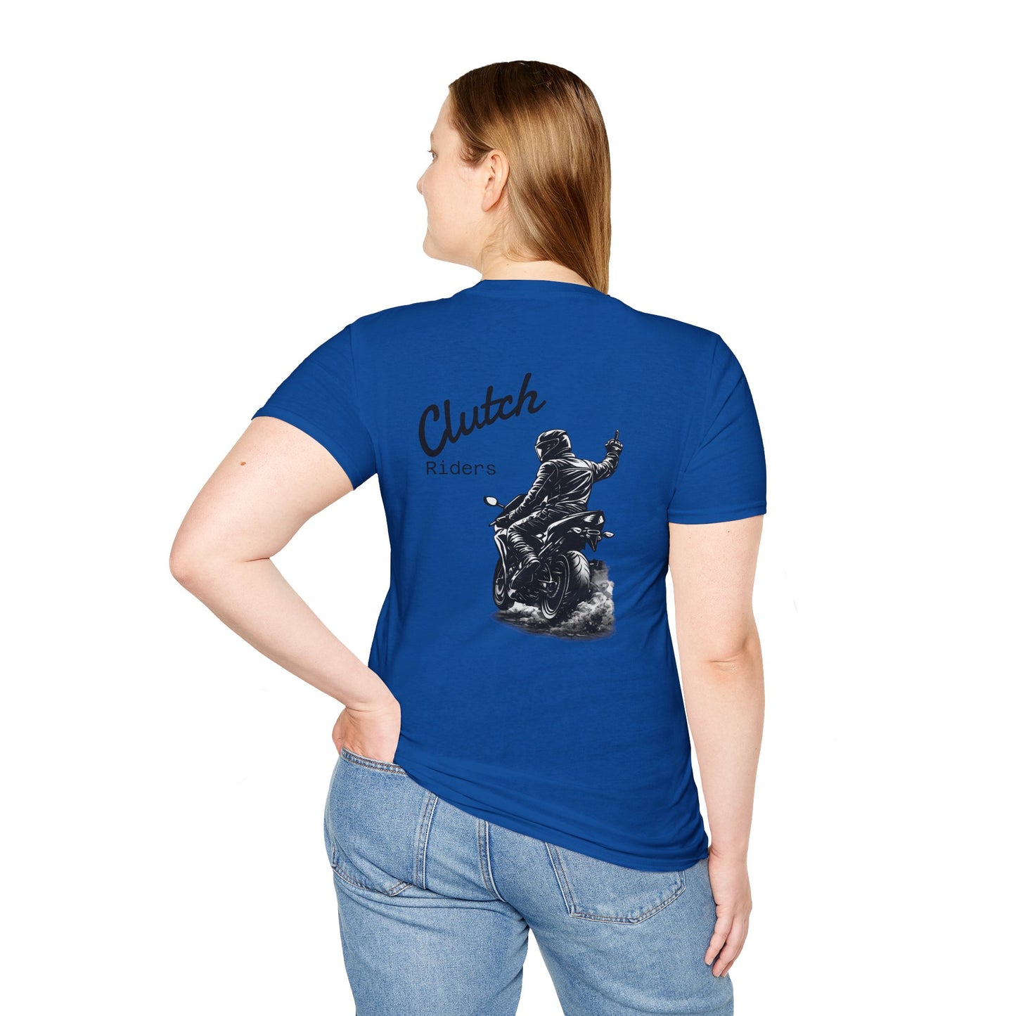 Motorcycle T-Shirt — “Clutch Riders” Back Graphic Biker Tee