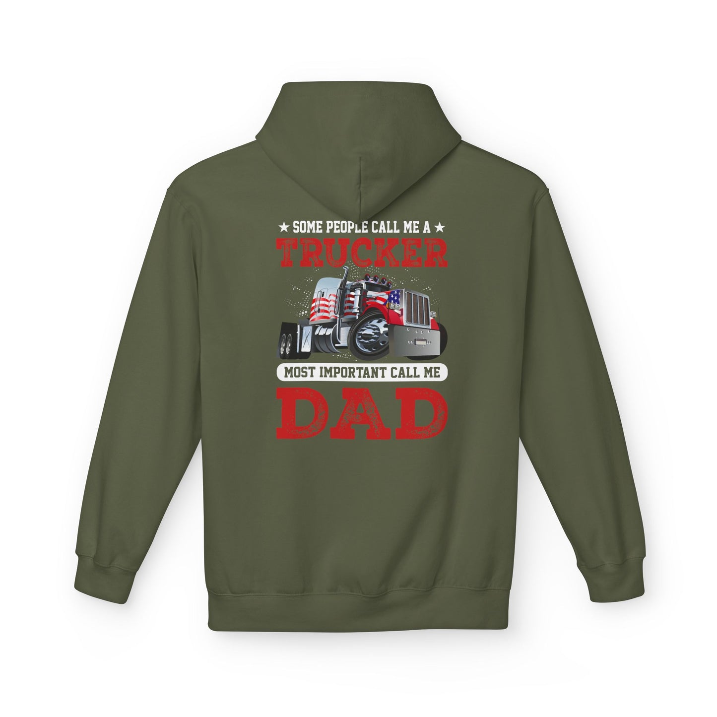 Trucker Dad Patriotic Hoodie — Big Rig Truck Driver Gift