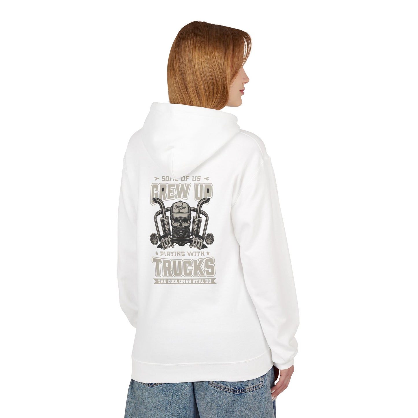Truck Mechanic Hoodie — "Some of Us Grew Up Playing with Trucks" Vintage Workwear