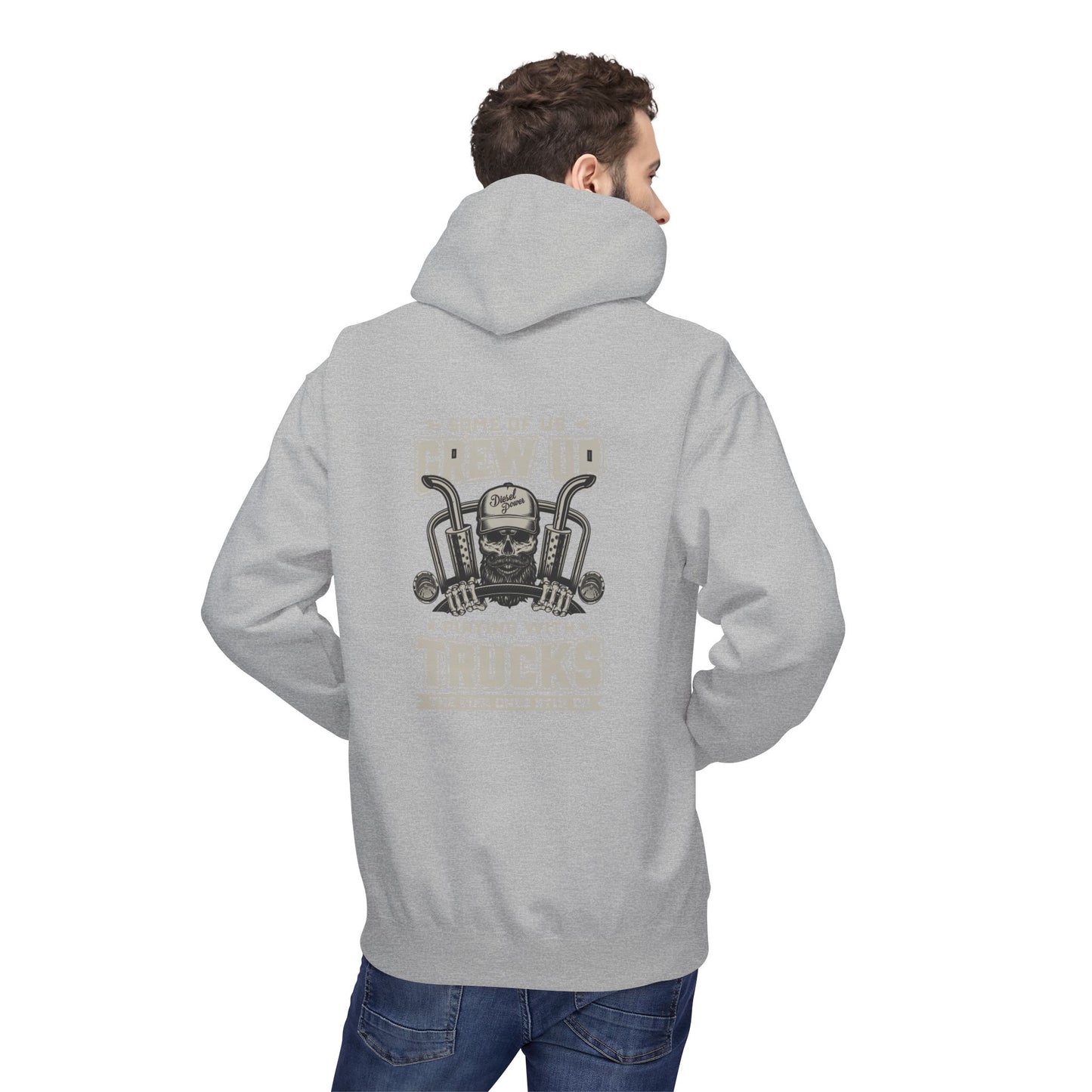 Truck Mechanic Hoodie — "Some of Us Grew Up Playing with Trucks" Vintage Workwear