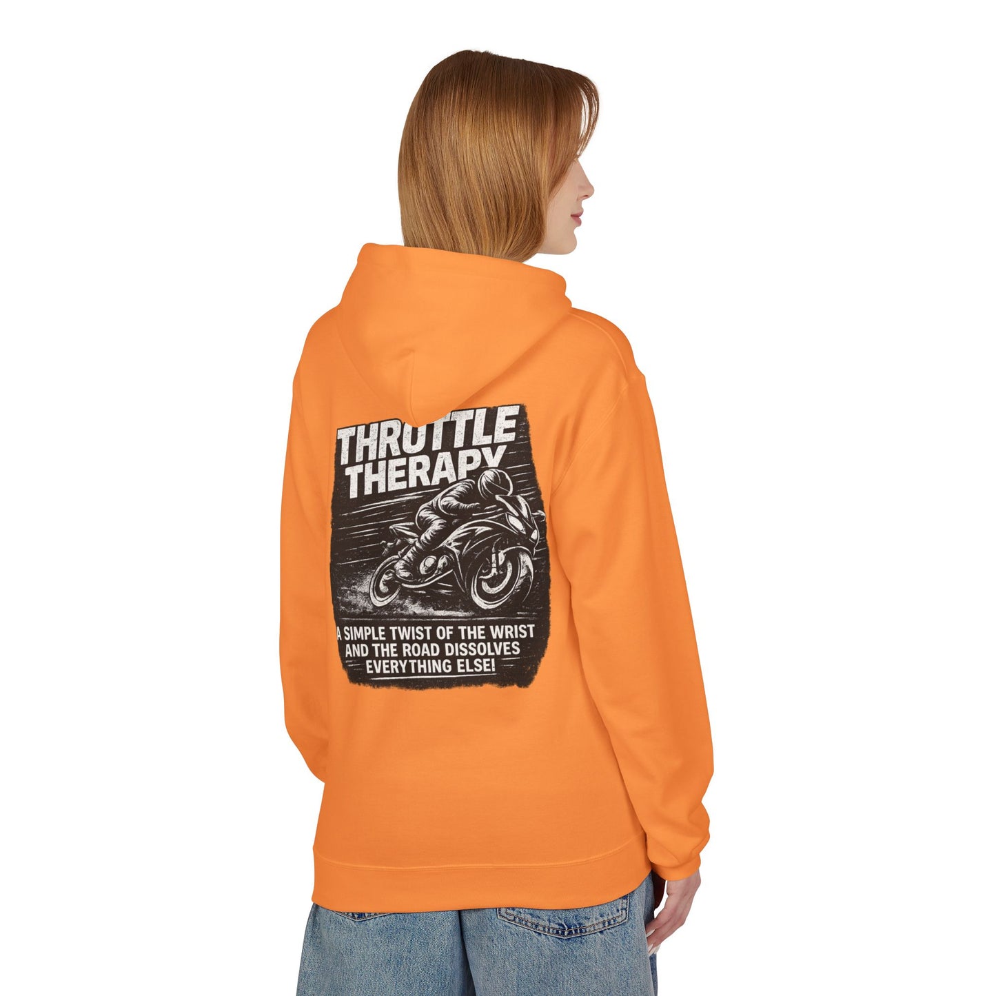 Throttle Therapy Hoodie — Motorcycle Rider Pullover with "A Simple Twist of the Wrist" Design