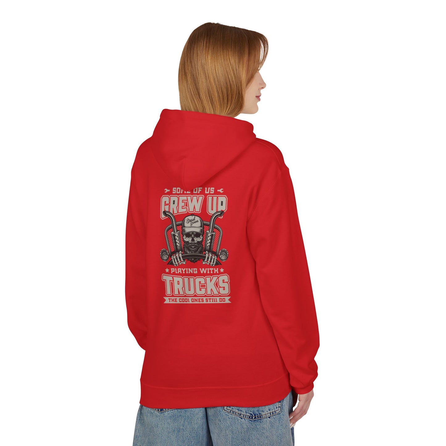 Truck Mechanic Hoodie — "Some of Us Grew Up Playing with Trucks" Vintage Workwear