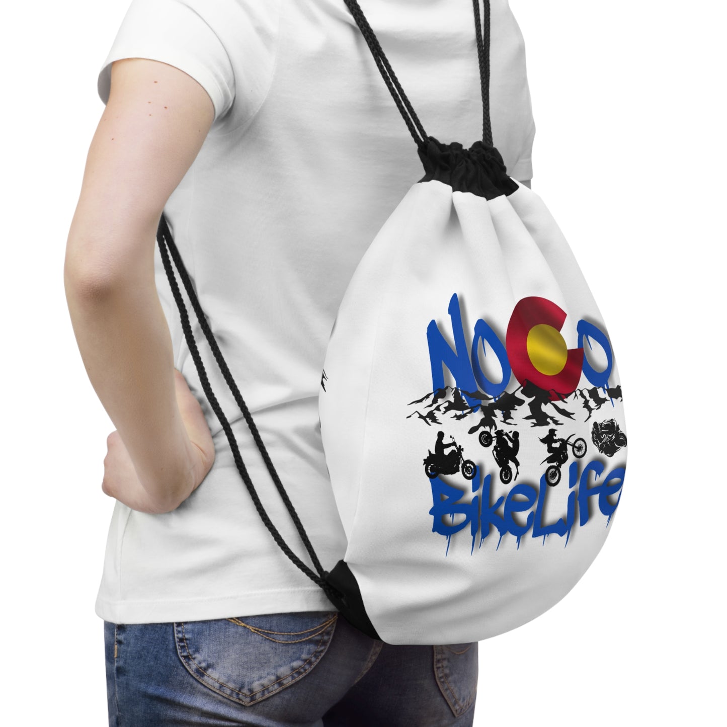 NoCo BikeLife Drawstring Bag — Part of the NoCo BikeLife exc;usive collection!