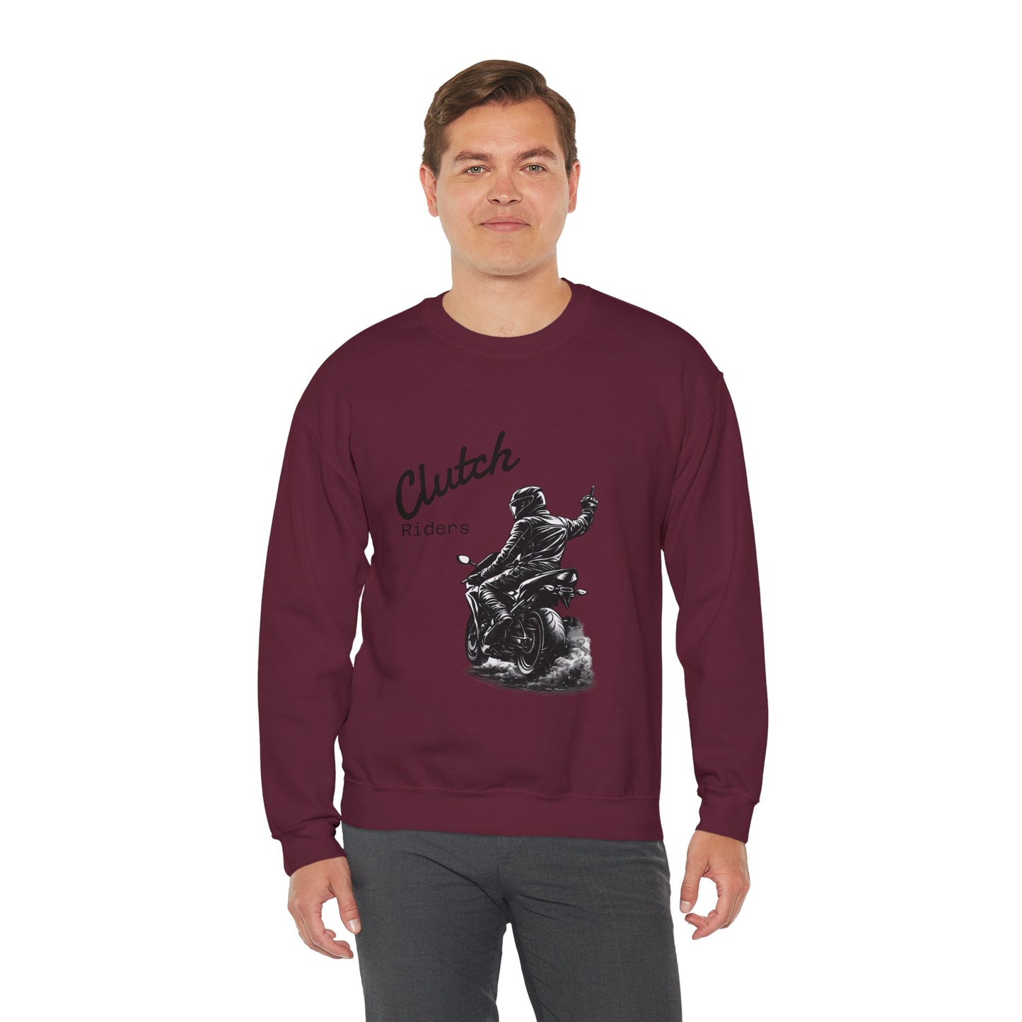 Clutch Riders Motorcycle Crewneck Sweatshirt "Front"