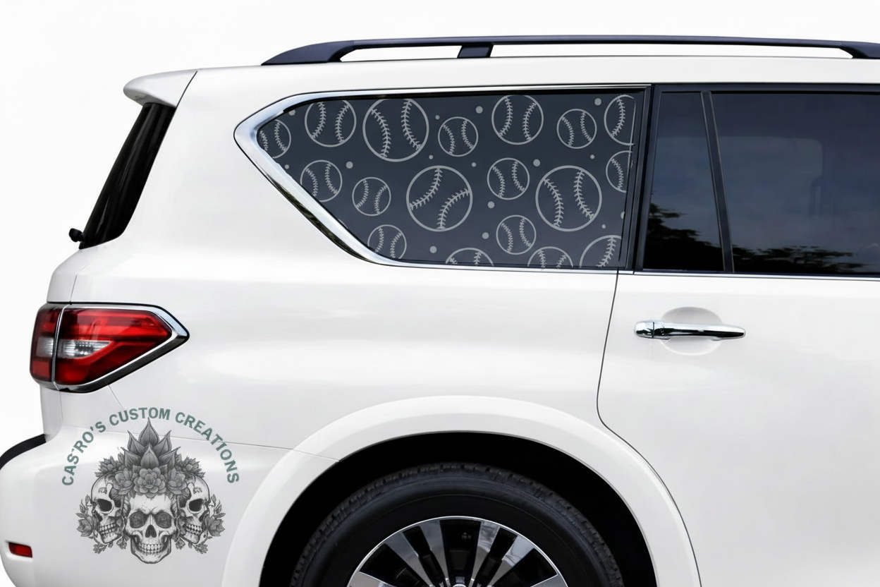 Baseball Full Coverage Window Vinyl Decal - Custom Car, Truck SUV Decal