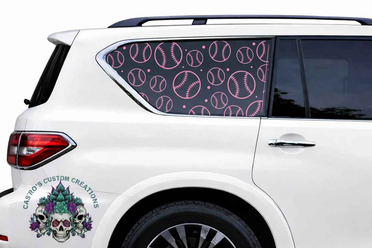 Baseball Full Coverage Window Vinyl Decal - Custom Car, Truck SUV Decal