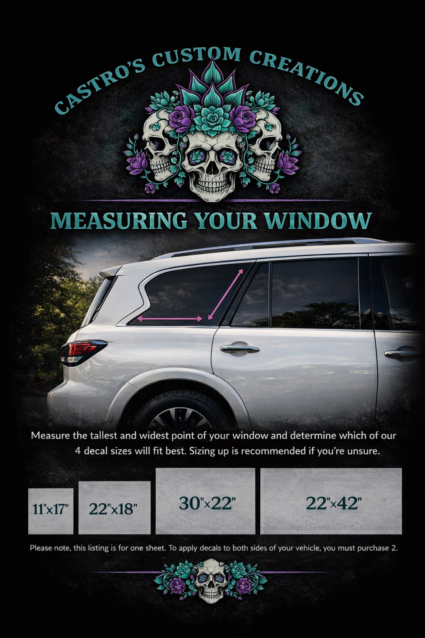 Skelly Peace Full Coverage Window Vinyl Graphic