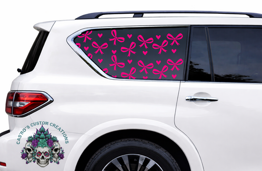 Bows and Hearts Full Coverage Window Vinyl Decal
