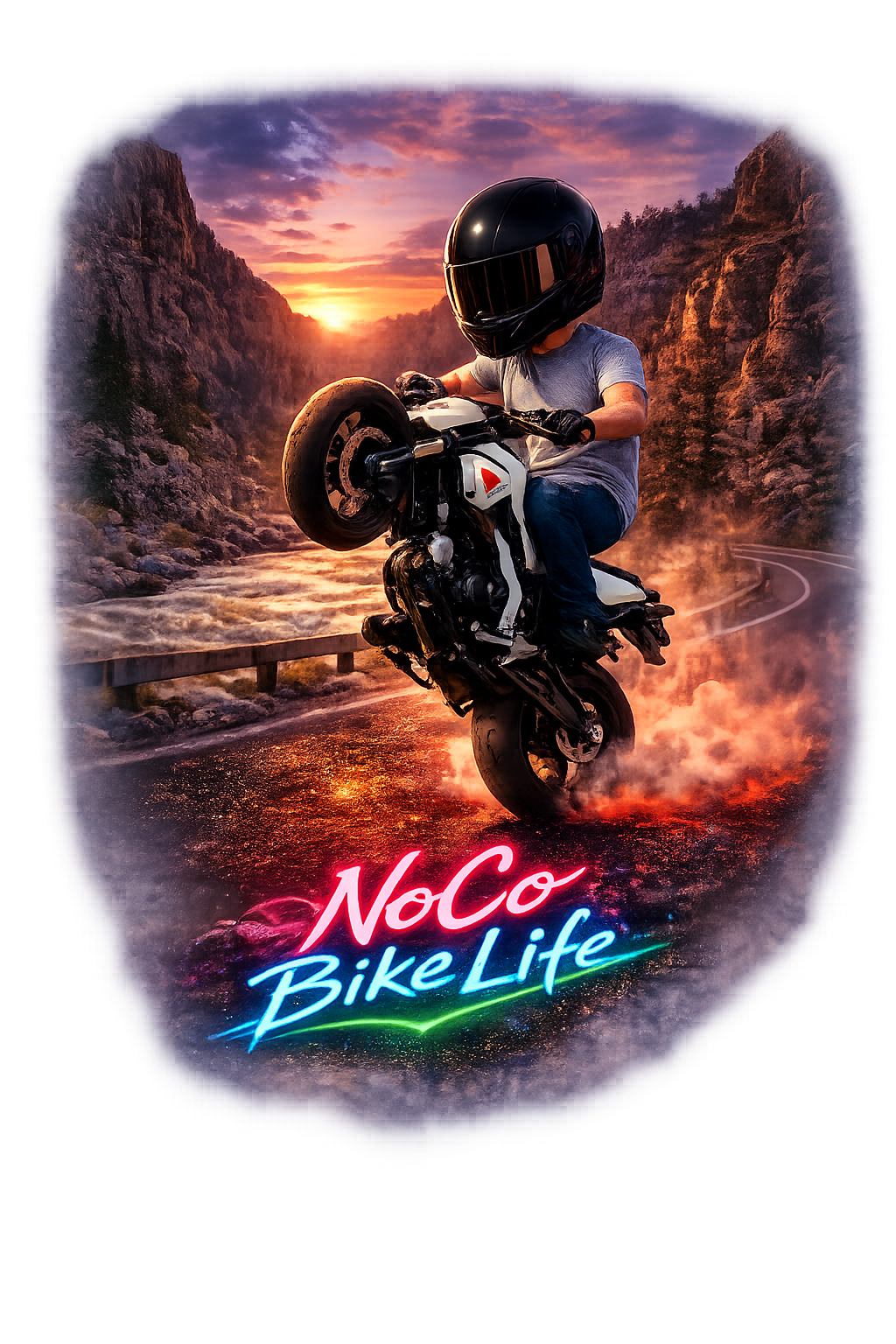 NoCo BikeLife Big Helmet Personalized Hoodie – Poudre Canyon Edition